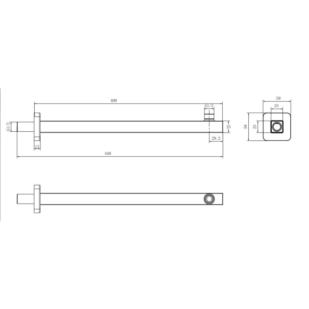 Aquarius Fixed Shower Arm Aquarius Modern Square Fixed Overhead Shower Arm