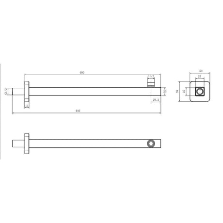 Aquarius Fixed Shower Arm Aquarius Modern Square Fixed Overhead Shower Arm