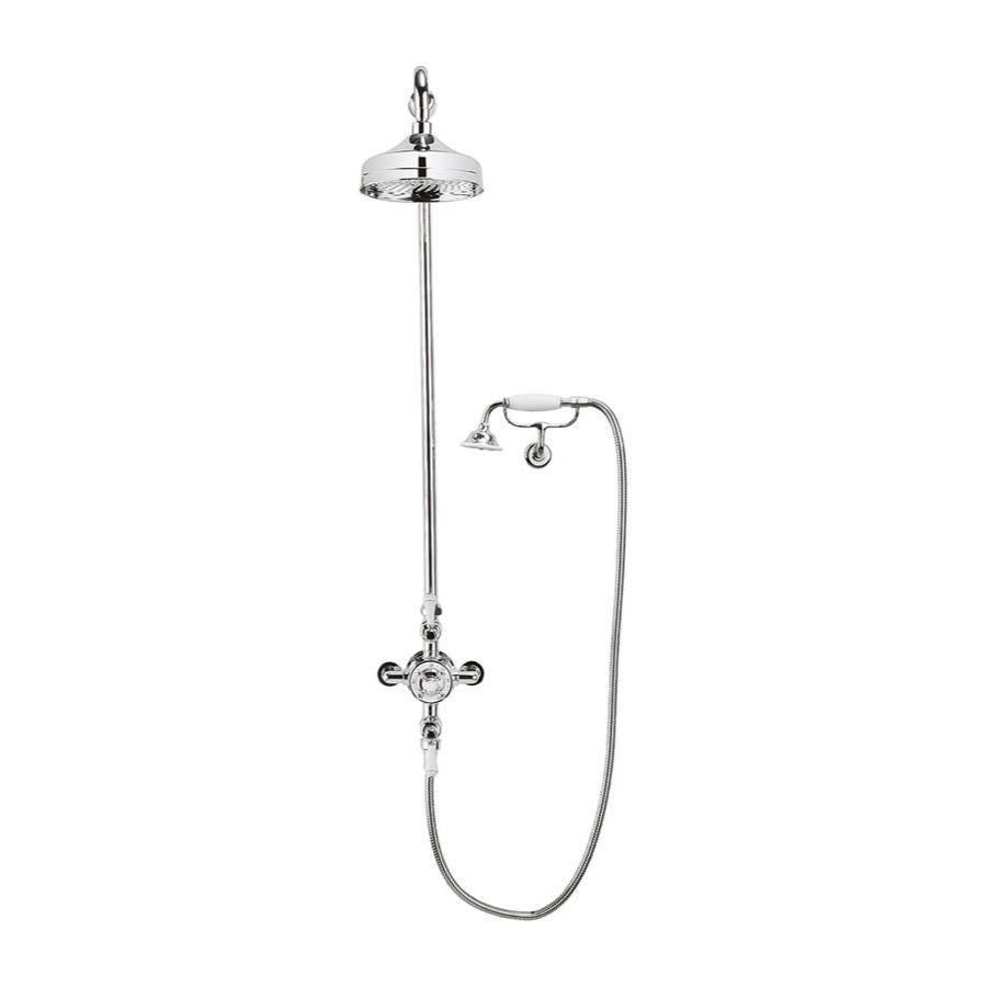 Crosswater Belgravia Thermostatic Shower Valve with Fixed Shower Head and Cradle in Chrome