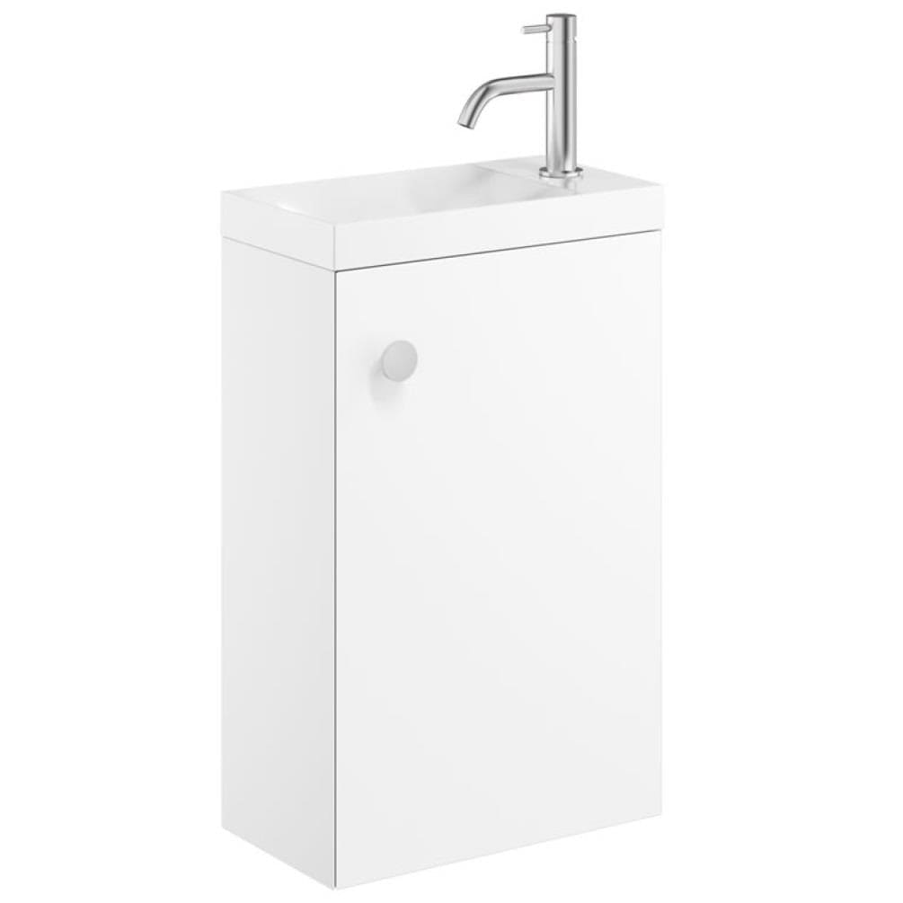 Crosswater Cloakroom Vanity Unit Matt White Crosswater Alo Cloakroom Single Door Wall Mounted 400 x 220mm Vanity Unit with Basin