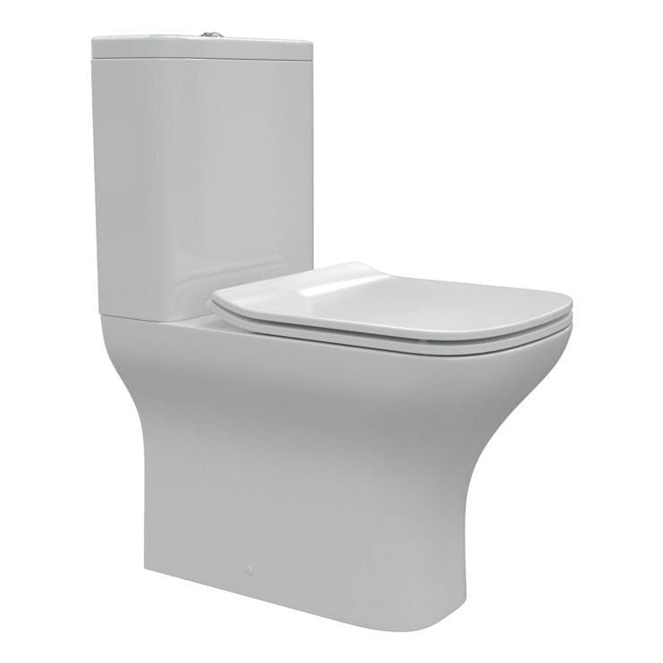 Aquarius Bathrooms Close Coupled Toilet Aquarius Sequoia Fully Shrouded Short Projection Close Coupled Toilet with Slimline Soft Close Seat