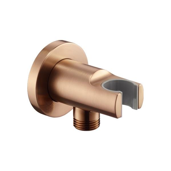 Flova Shower Brackets and Outlets Brushed Bronze Flova Levo Round Wall Outlet Elbow with Handset Holder