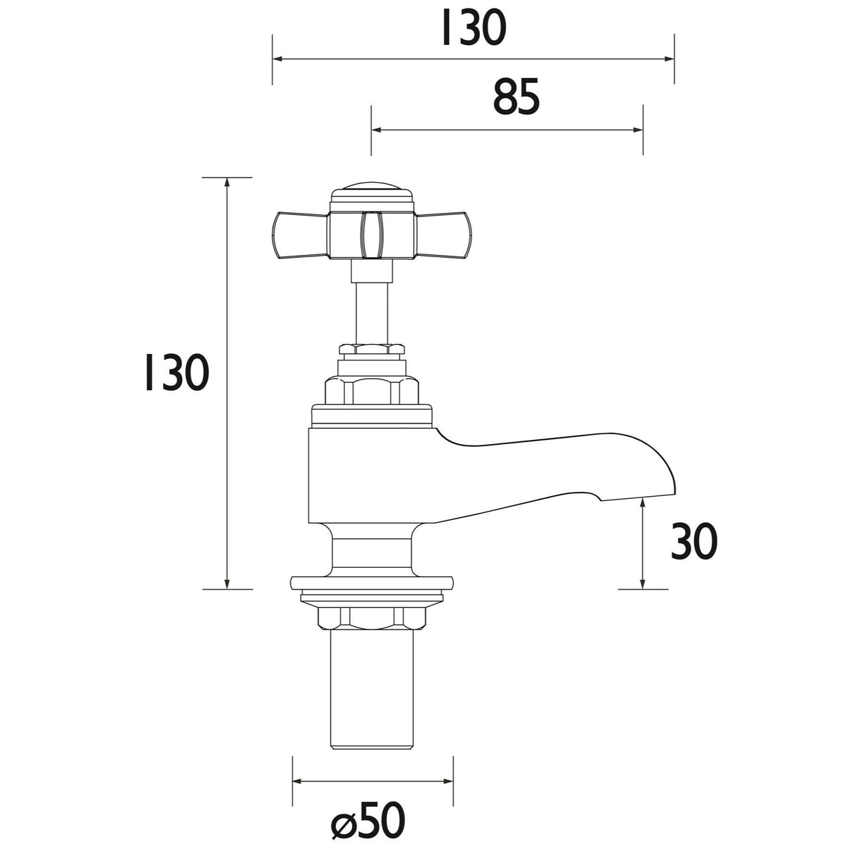 Heritage Dawlish Bath Pillar Taps (Pair)