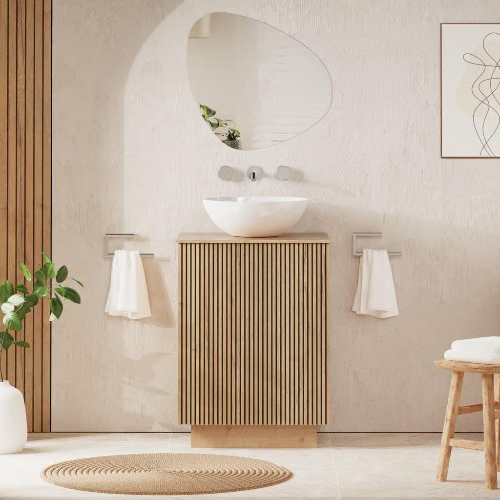 Crosswater Floor Standing Vanity Unit Modern Oak / Colour Matched Crosswater Limit 600mm Floorstanding Vanity Unit with Worktop