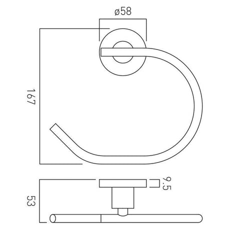 VADO Towel Rails and Rings Vado Elements Open Towel Ring in Chrome
