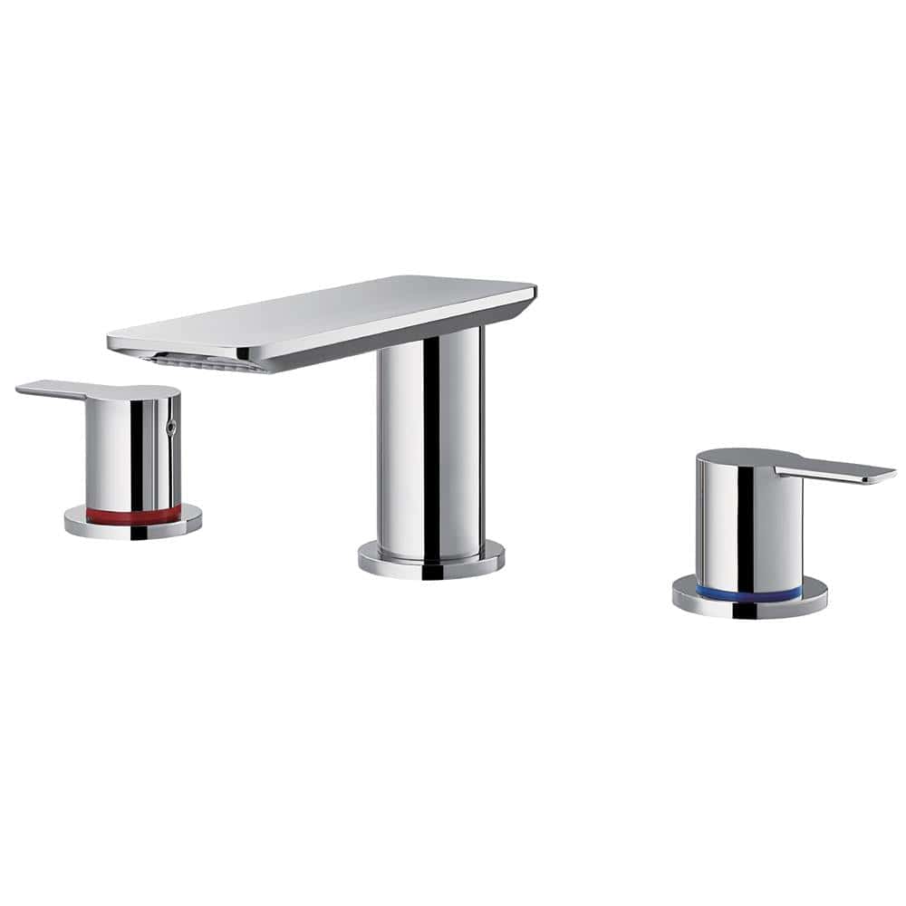 Flova 3 Tap Hole Basin Set Flova Spring 3 Hole Basin Mixer Tap with Clicker Waste in Diamond Chrome