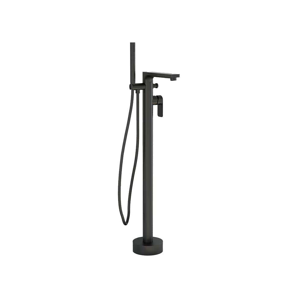 Imex Freestanding Bath Filler Black Imex Suburb Floor Standing Bath Shower Mixer Tap with Hose and Handset