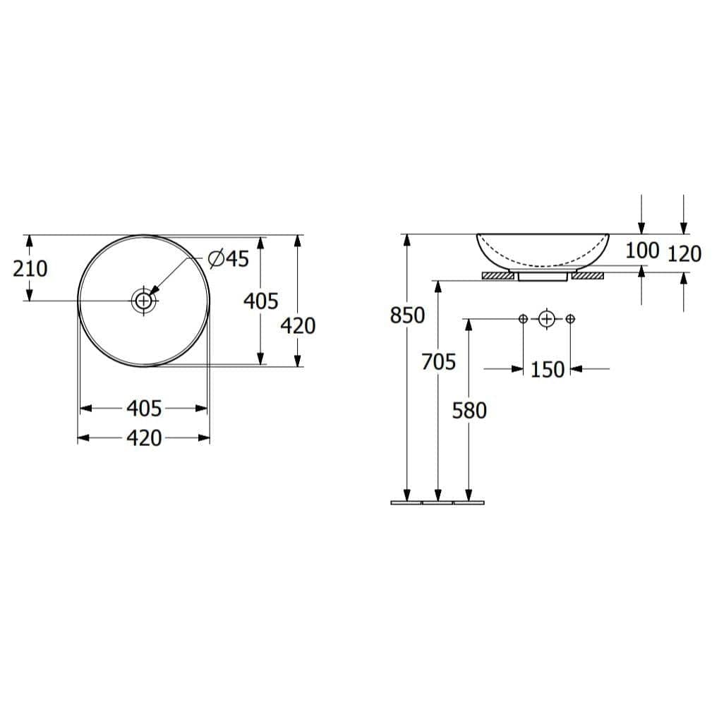 Villeroy & Boch Countertop Basin Villeroy & Boch Loop & Friends Round Countertop Basin in White Alpin