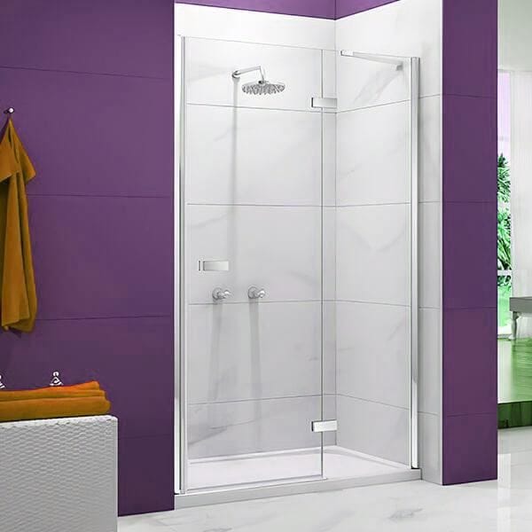 Merlyn Hinged Shower Door Chrome / 1200 adj (1160-1200mm) Merlyn Ionic Essence Frameless Hinged Shower Door and Inline Panel