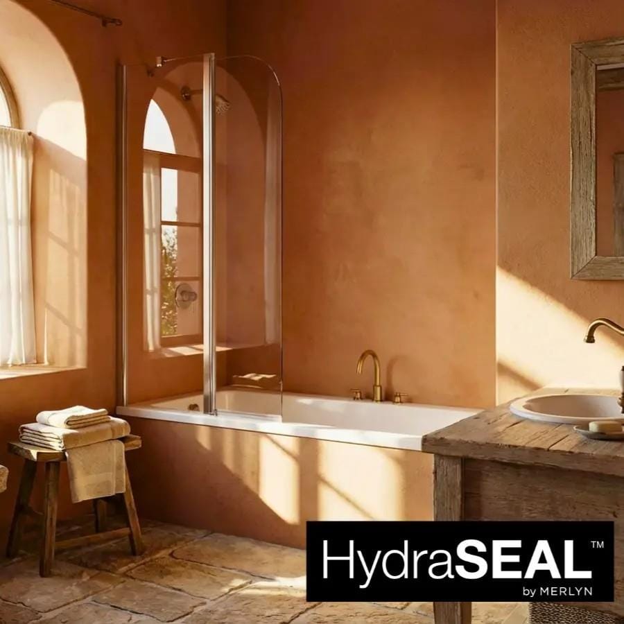 Merlyn Bath Screen Merlyn 2 Panel Curved Bath Screen with HydroSEAL Techology