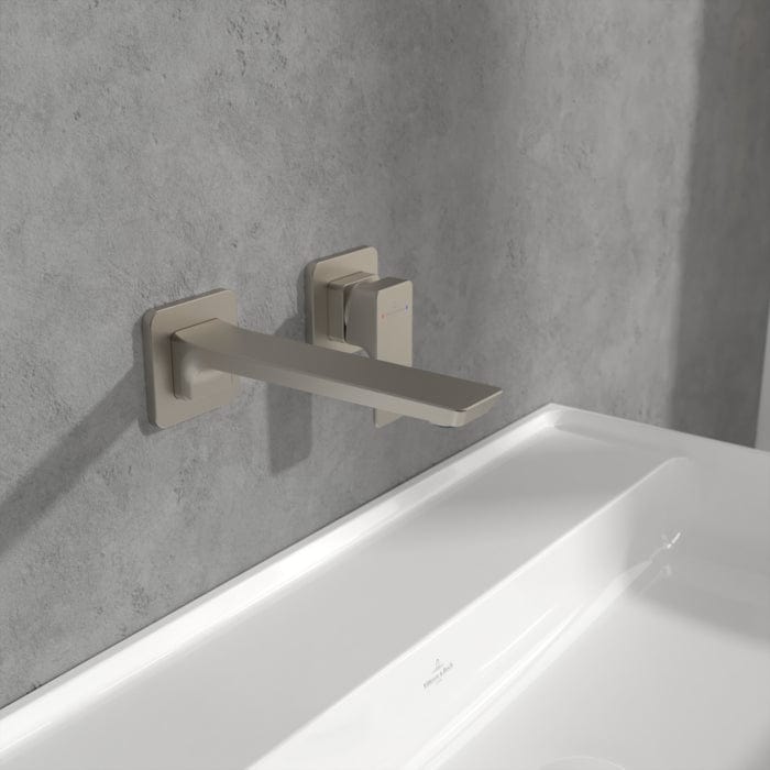 Villeroy & Boch Wall Mounted Basin Tap Brushed Nickel Matt Villeroy & Boch Subway 3.0 Wall Mounted Basin Mixer Tap