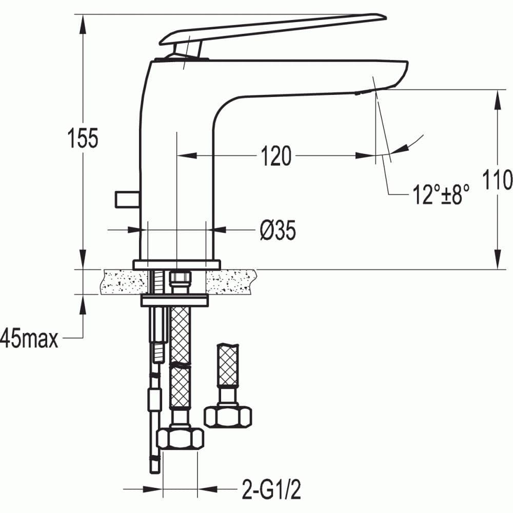 Flova Mono Basin Tap Flova Allore Mono Basin Mixer Tap with Clicker Waste in Diamond Chrome