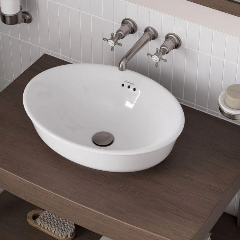 Burlington Wall Mounted Basin Tap Brushed Nickel Burlington Guild 3 Hole Wall Mounted Basin Mixer Tap