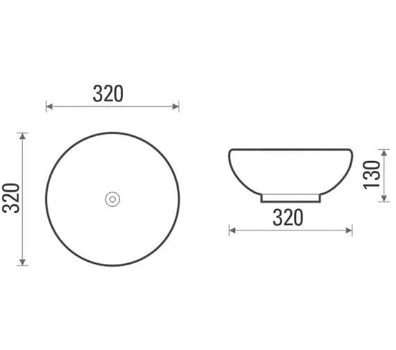 Saneux Countertop Basin Saneux Austen 320mm Round Countertop Basin in Gloss White