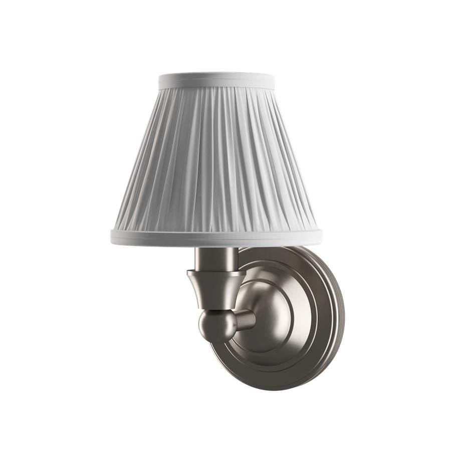 Burlington Bathroom Lighting Brushed Nickel Burlington LED Round Bathroom Wall Light with White Fine Pleated Shade