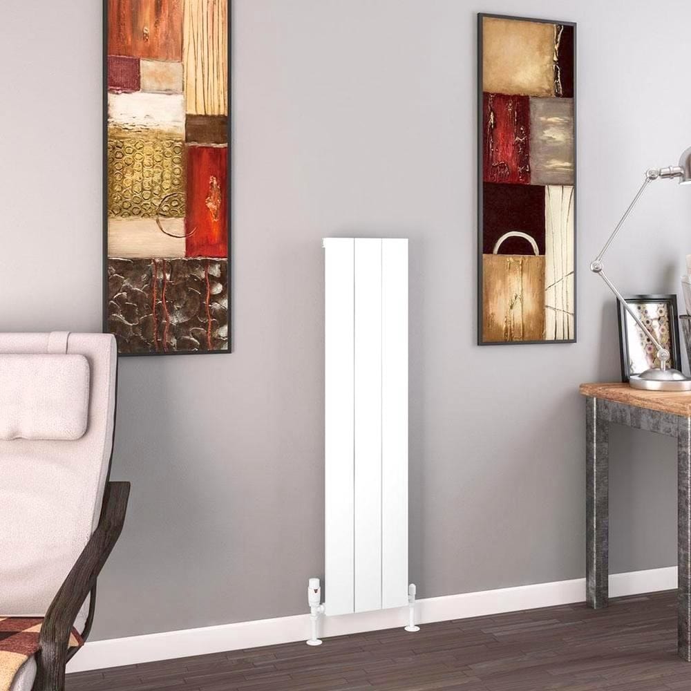 Eastbrook Panel Radiator 1200 x 280 / Electric Only Eastbrook Charlton Vertical Aluminium Designer Radiator in Matt White
