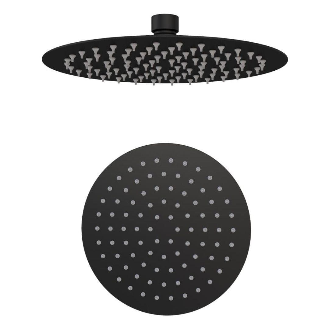 Aquarius Fixed Shower Head Matt Black Aquarius Modern Round Over Head Shower Head
