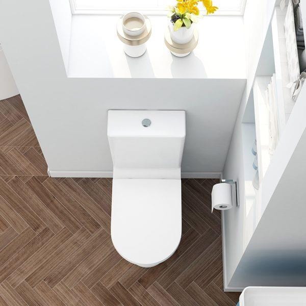 Imex Close Coupled Toilet Imex Blade Rimless Comfort Height Close Coupled Toilet with Soft Close Seat in White
