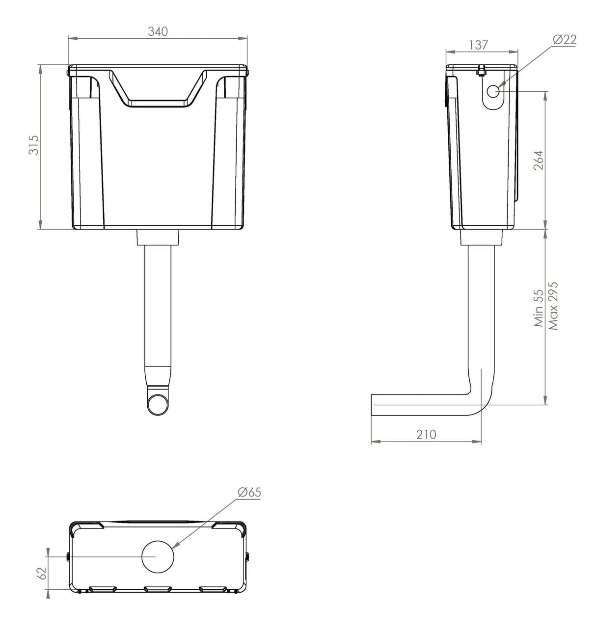 Saneux Concealed Cistern Saneux Flush 2.0 Slimline Dual Flush Concealed Cistern