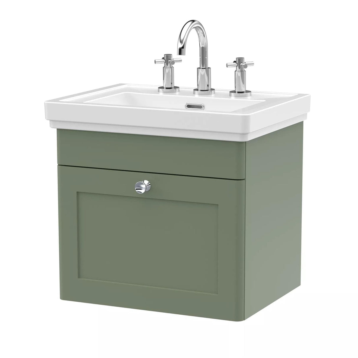 Aquarius Leighton 500mm Wall Mounted One Drawer Vanity Unit with Basin