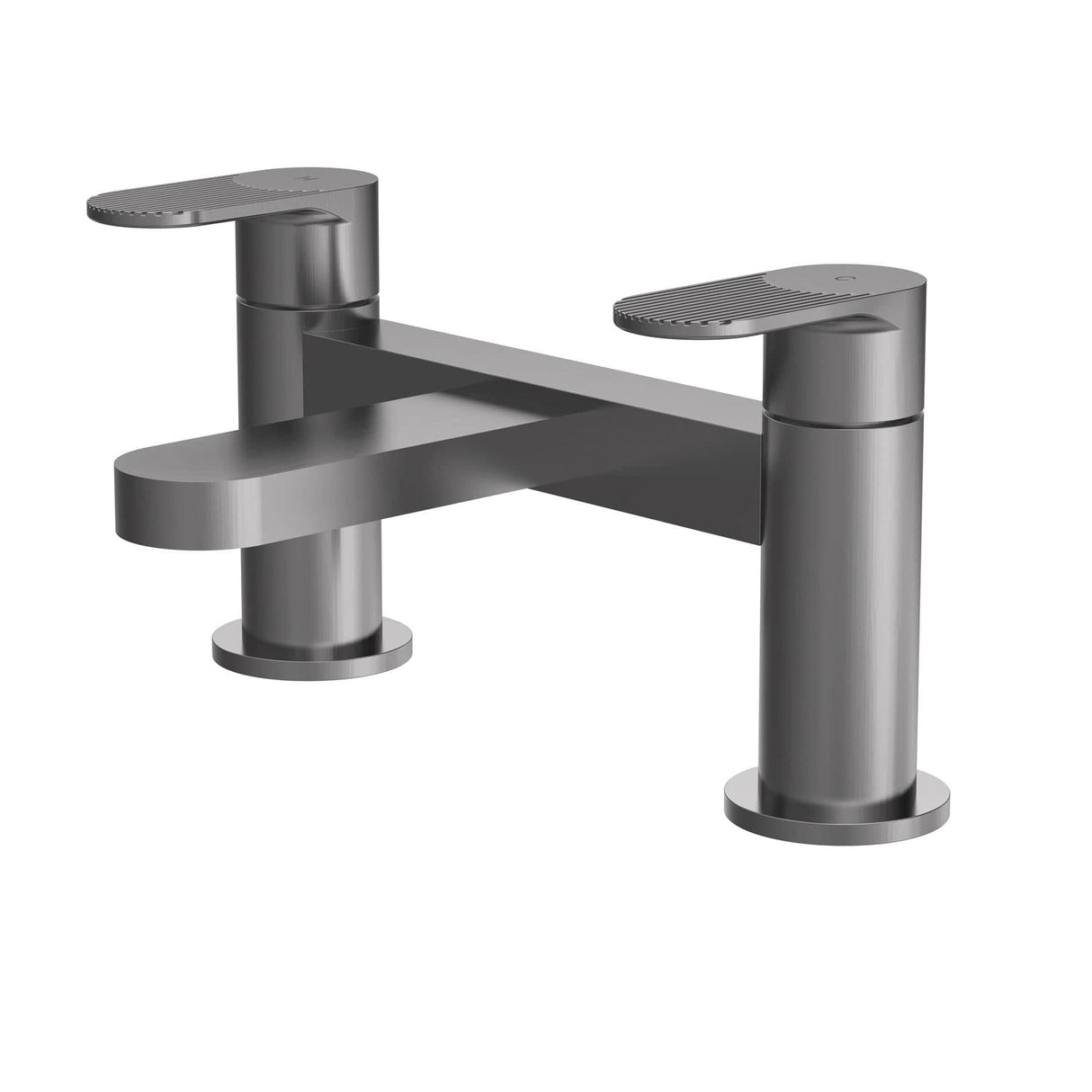 Aquarius Bathrooms Bath Mixer Brushed Pewter Aquarius Deco 2 Hole Deck Mounted Bath Mixer Tap