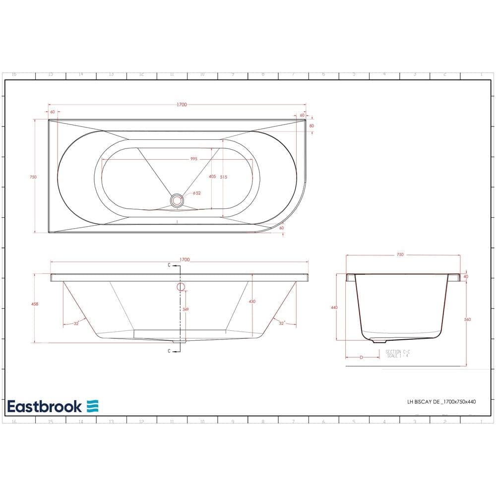 Eastbrook Double Ended Bath Eastbrook Biscay Double Ended Bath with Curved End