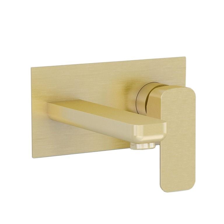 Imex Wall Mounted Basin Tap Brushed Brass Imex Blade 2 Hole Wall Mounted Basin Mixer Tap