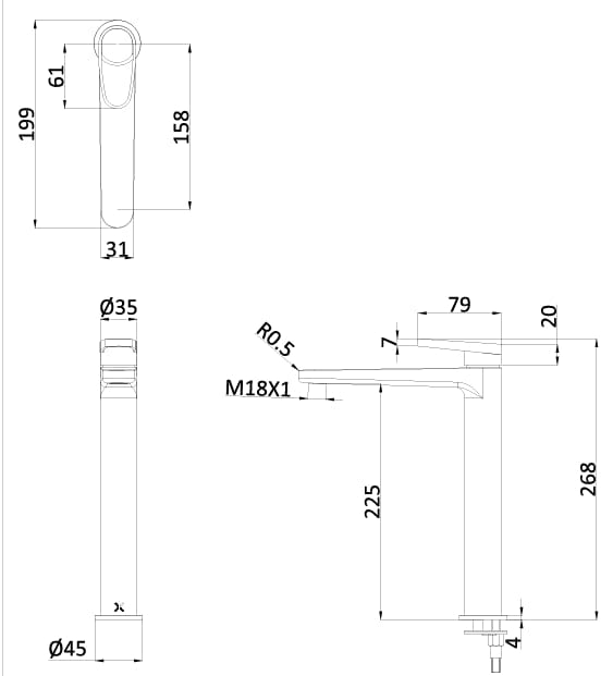 Crosswater Tall Basin Tap Crosswater Lazo Tall Basin Monobloc Mixer Tap