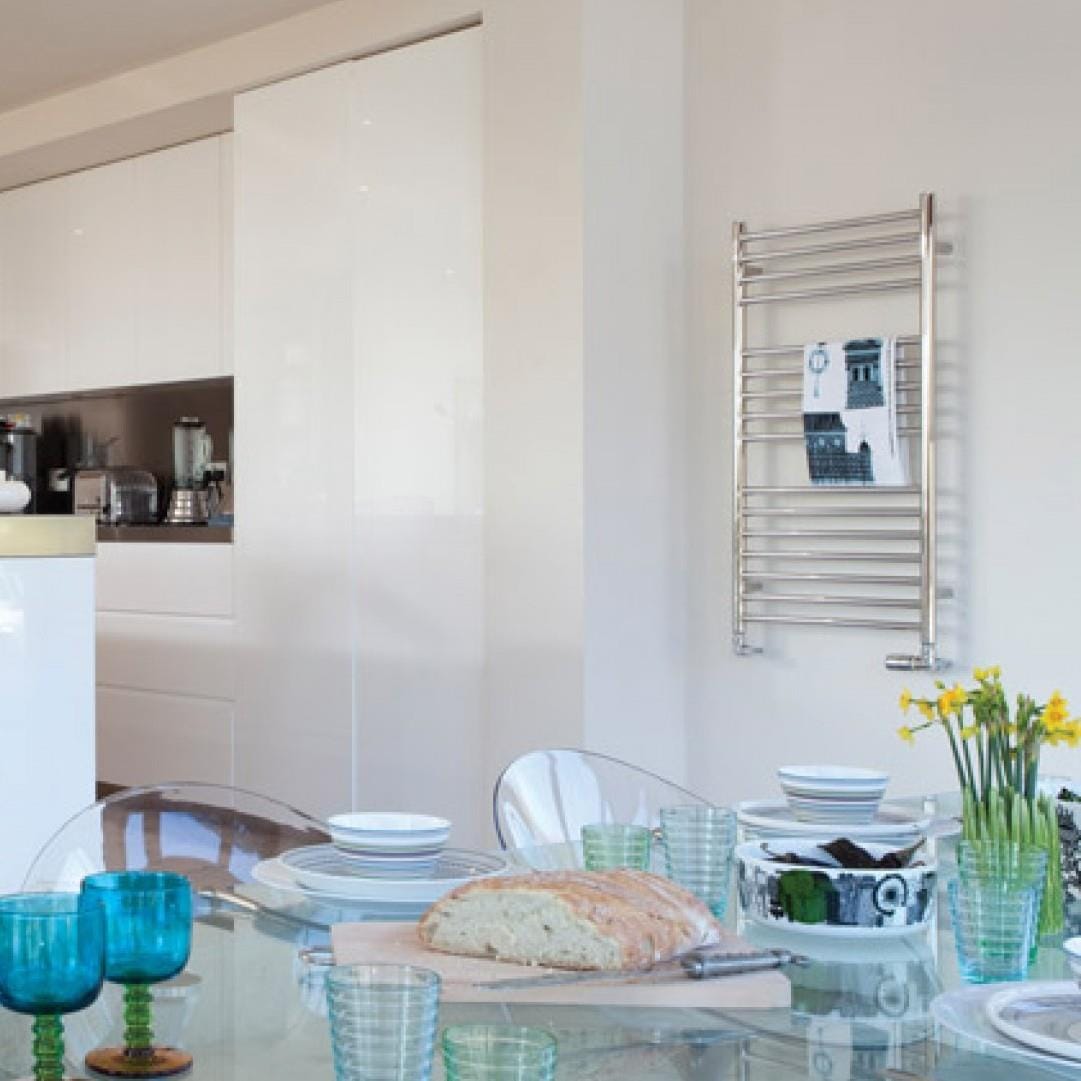 JIS Ladder Rail 1000 x 520mm / Polished Chrome / Central Heating JIS Sussex Steyning Vertical Stainless Steel Heated Towel Rail