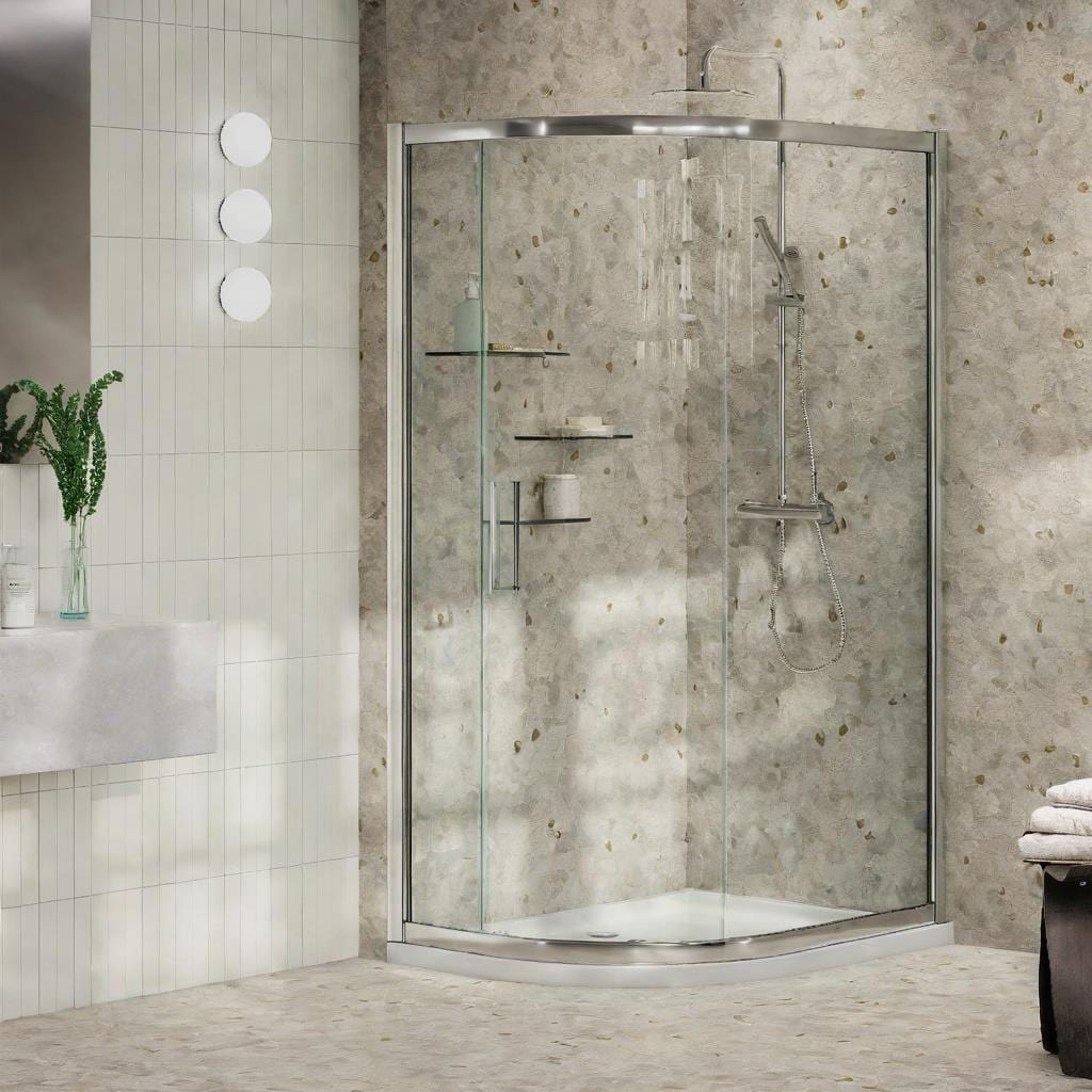 Aquarius Quadrant Shower Enclosure Silver / 900mm x 800mm Aquarius Pluvia 8mm Quadrant Single Sliding Shower Door