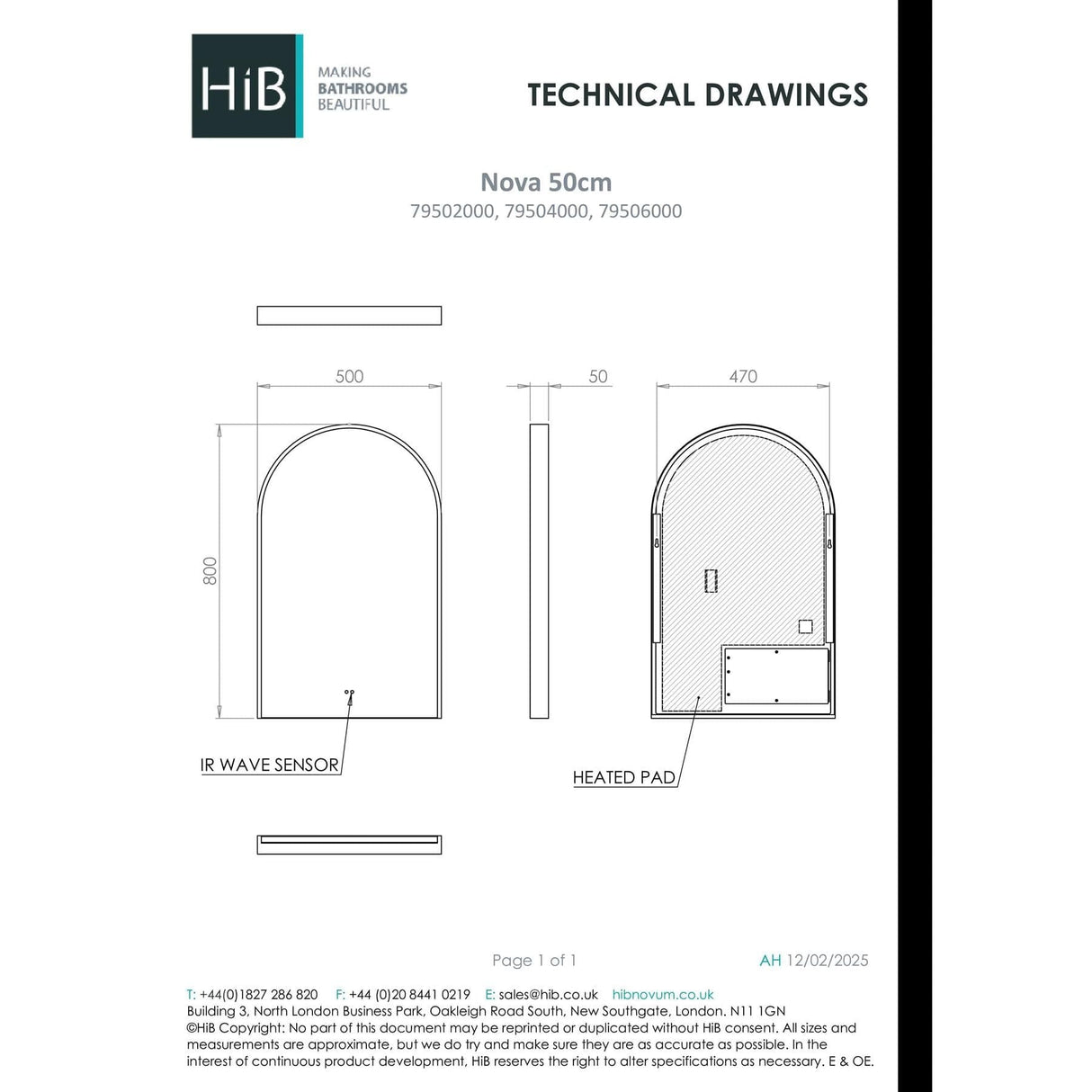 HiB Illuminated Mirror HiB Nova LED Illuminated Mirror