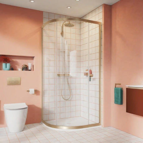 Crosswater Quadrant Shower Enclosure Brushed Brass / 1200 x 900mm Crosswater Clear 6 Quadrant Shower Enclosure