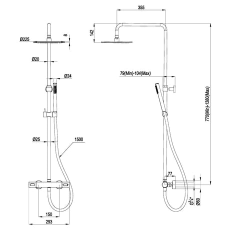 Crosswater Exposed Shower Set Crosswater Central Thermostatic Multifunction Shower Kit