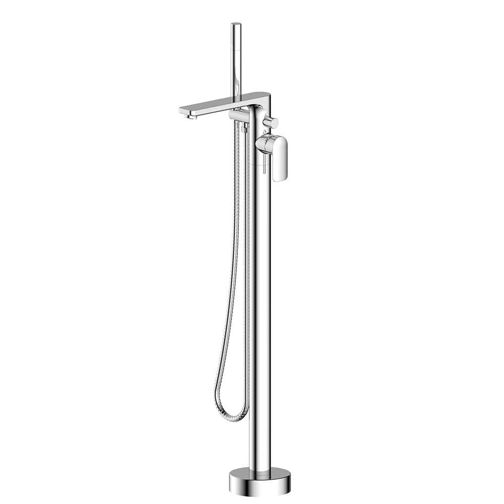 Imex Freestanding Bath Filler Chrome Imex Suburb Floor Standing Bath Shower Mixer Tap with Hose and Handset