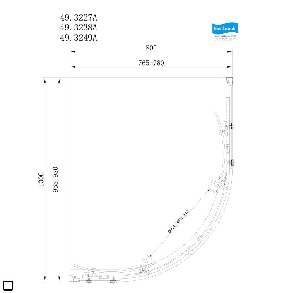 Eastbrook Corniche 2000 8mm Quadrant Shower Enclosure