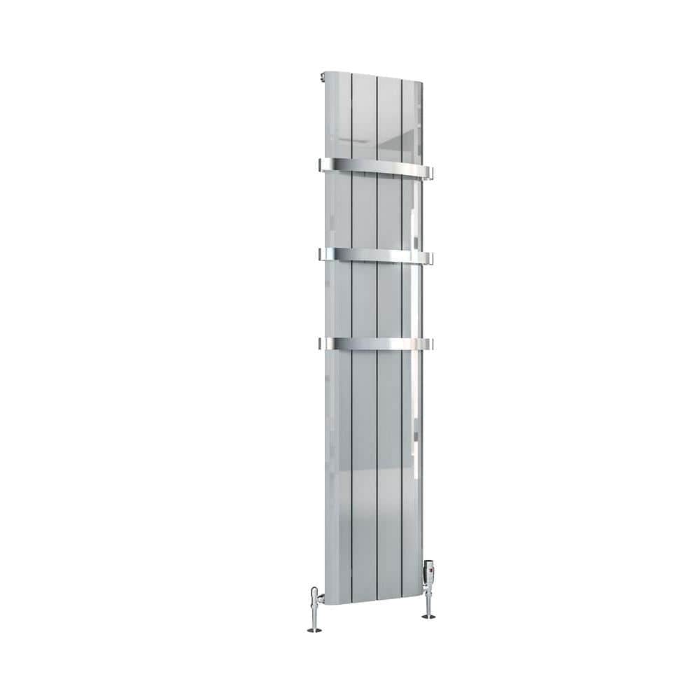 Eastbrook Panel Radiator Eastbrook Peretti Straight Vertical Aluminium Radiator in Polished Aluminium