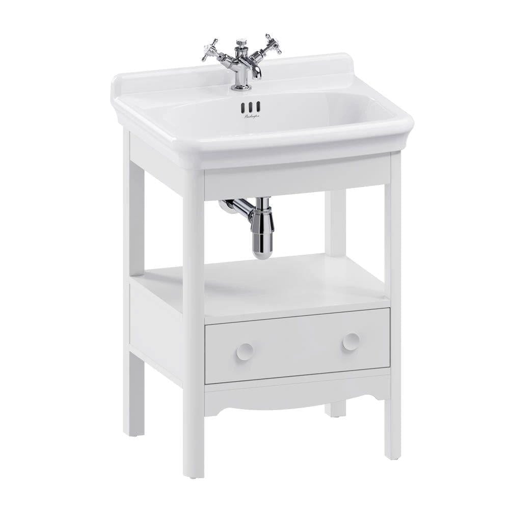 Burlington Floor Standing Vanity Unit Varley White / 3 Hole Burlington Guild Floor Standing 620mm Vanity Unit with Basin