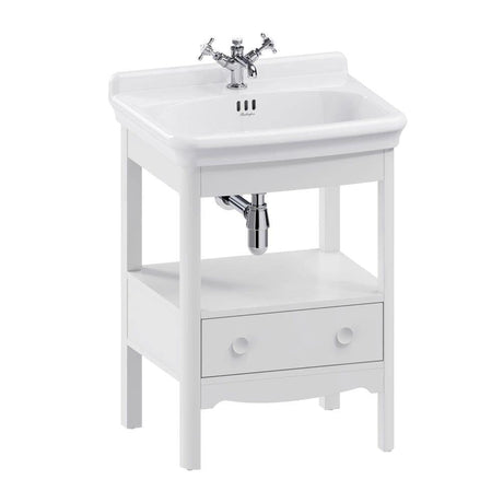 Burlington Floor Standing Vanity Unit Varley White / 3 Hole Burlington Guild Floor Standing 620mm Vanity Unit with Basin