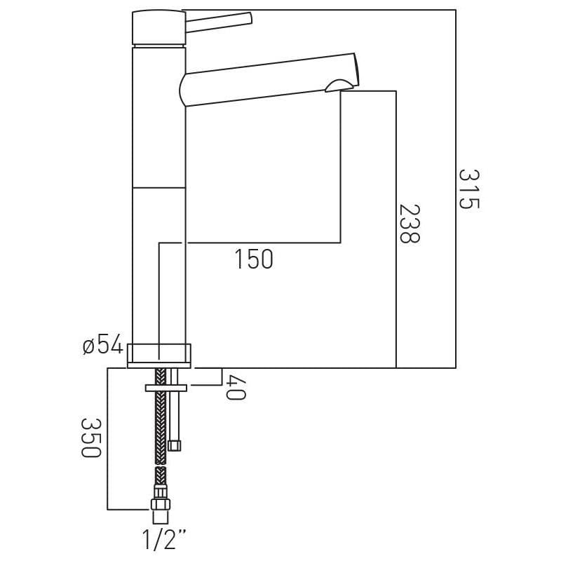 VADO Mono Basin Tap Vado Zoo Tall Mono Basin Mixer Tap in Chrome
