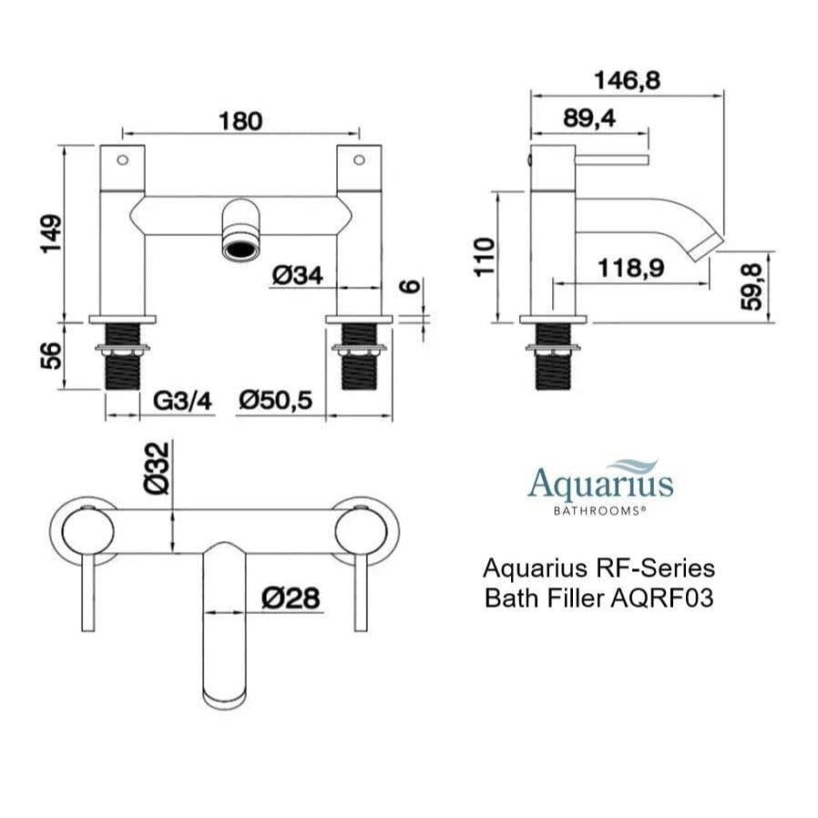 Aquarius Bath Mixer Aquarius RF-Series Bath Filler Mixer Tap