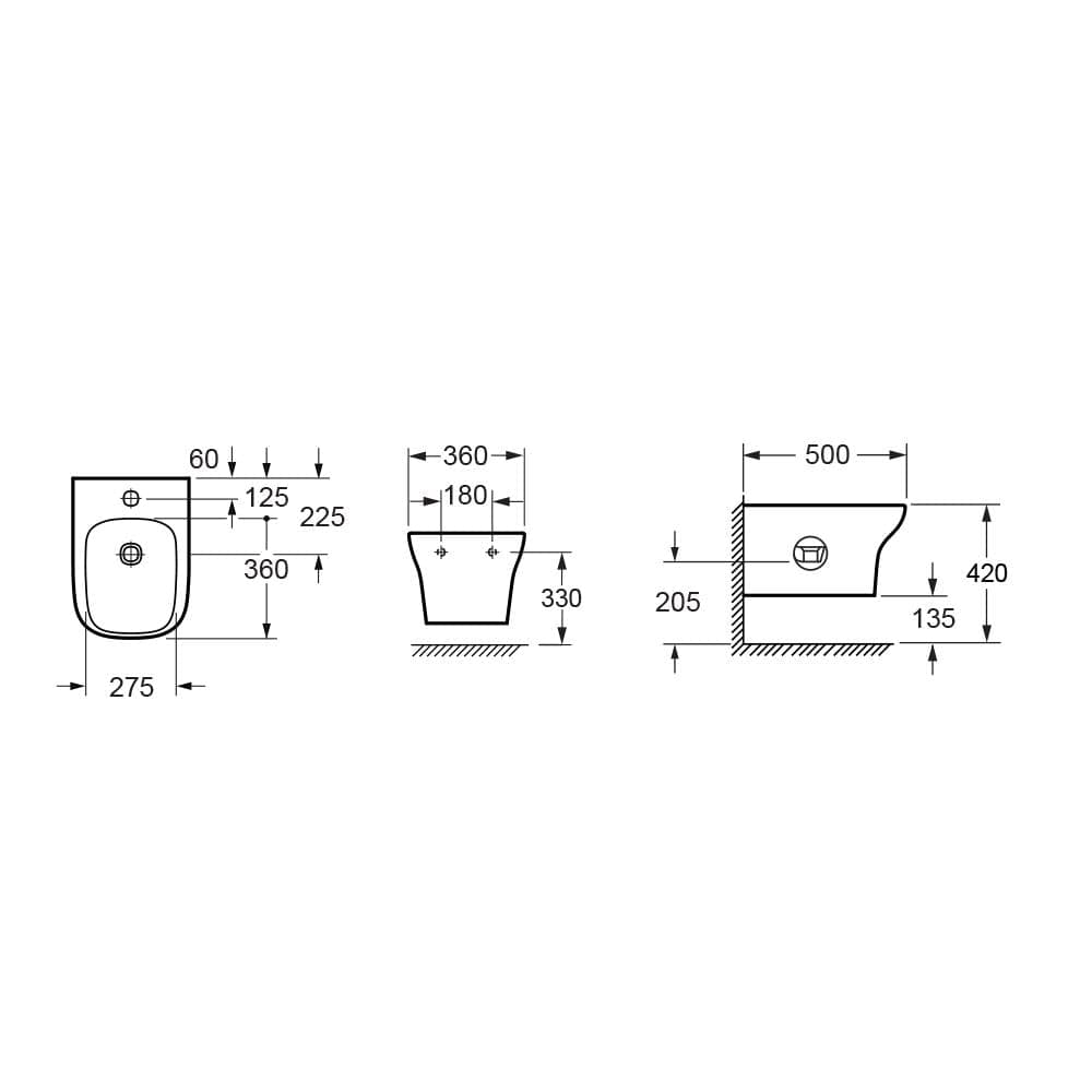 Imex Imex Grace Wall Hung Bidet in Gloss White