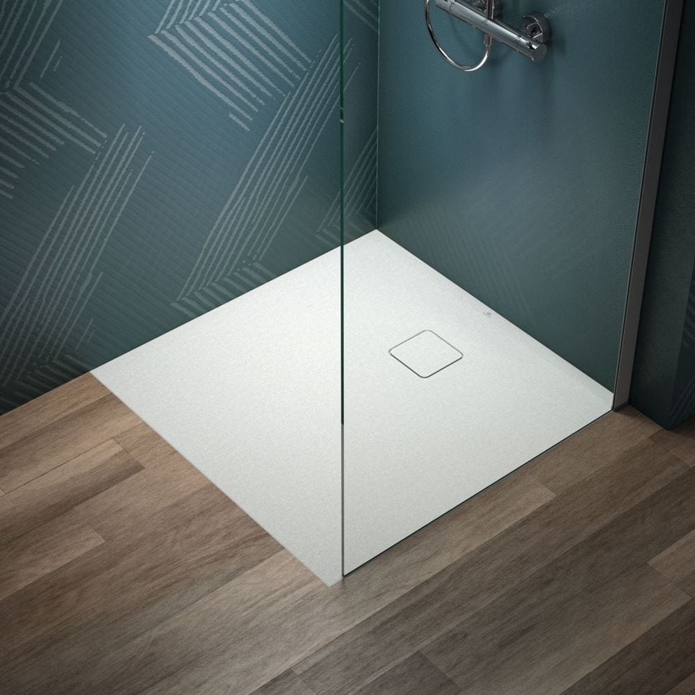 Ideal Standard Rectangle Shower Tray 900 x 900mm Ideal Standard Ultra Flat EVO 35mm Shower Tray in Silk White with Waste