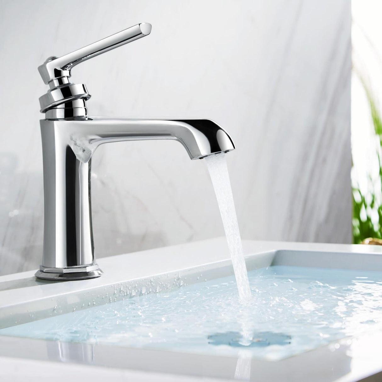 Flova Mono Basin Tap Diamond Chrome Flova Liberty Basin Mixer Tap with Clicker Waste