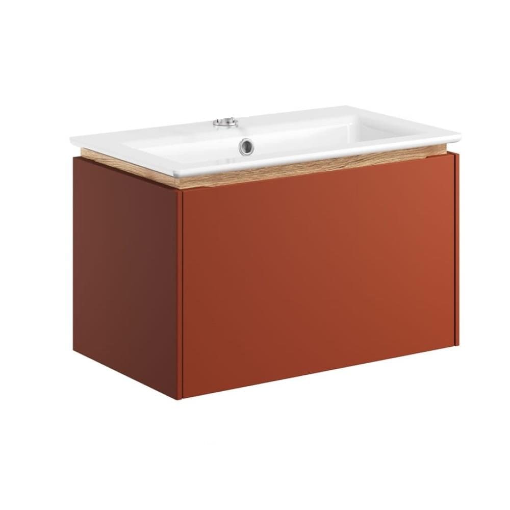 Crosswater Wall Mounted Vanity Unit Soft Clay / 600mm / 0 Tap Hole Basin Crosswater Mada Wall Mounted Vanity Unit