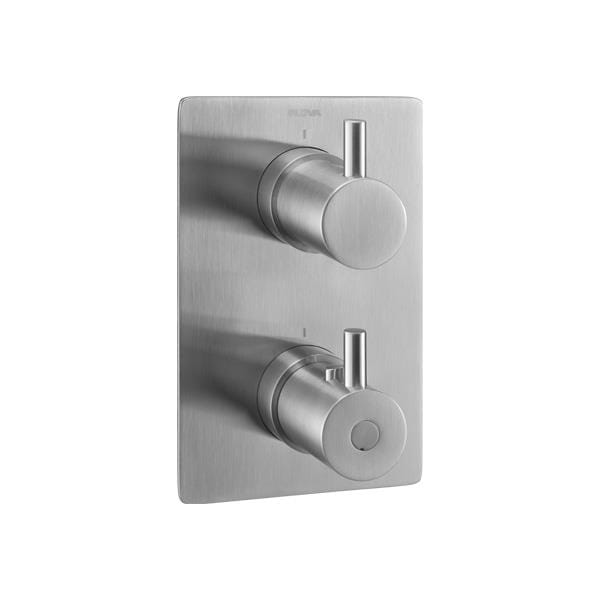 Flova Concealed Shower Valve Flova Levo Square 1, 2 or 3 Outlet SlimBOX Finishing Set in Brushed Nickel