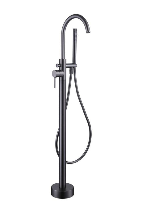 Aquarius Freestanding Bath Filler Gunmetal Grey Aquarius RF-Series Floor Standing Bath Shower Mixer with Shower Kit