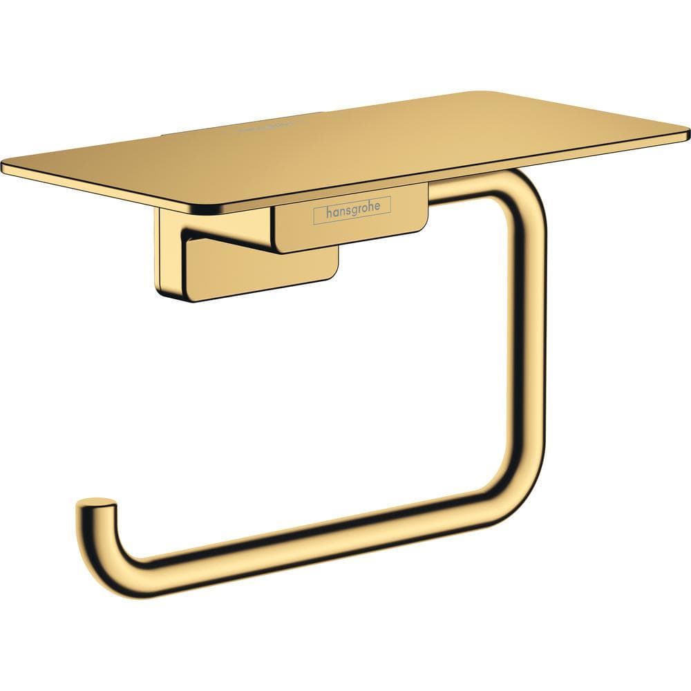 Hansgrohe Toilet Roll Holder Polished Gold Optic Hansgrohe Addstoris Toilet Roll Holder with Shelf