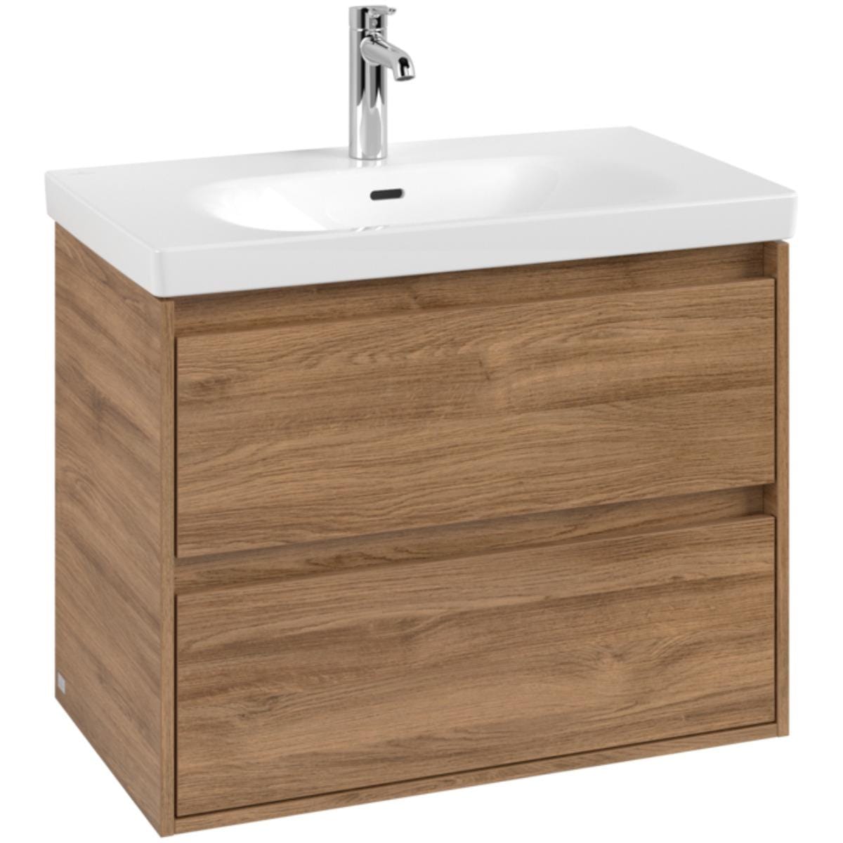 Villeroy & Boch Wall Mounted Vanity Unit Villeroy & Boch Skyla Wall Mounted 800mm Two Drawer Vanity Unit with Basin