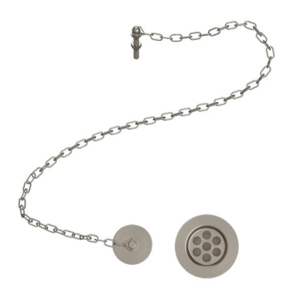 Burlington Basin Waste Brushed Nickel Burlington Basin Plug and Chain (Slotted Waste)