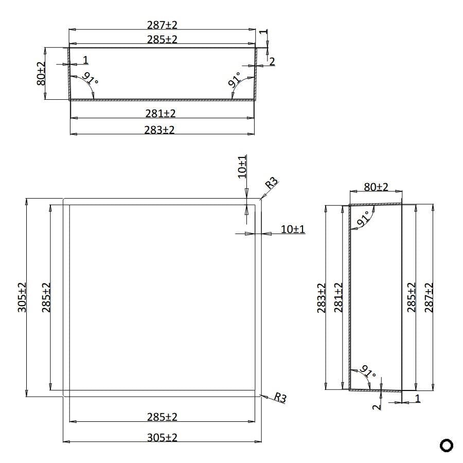 Crosswater Shower Niche Crosswater Square Shower Niche with LED - 305 x 305 x 80mm for Stud Walls